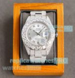Replica Rolex Datejust Large Diamonds Watch Silver Dial Stainless Steel 42mm